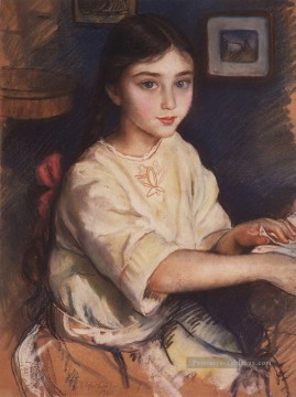 portrait Tableau Peinture - portrait d’o i rybakova dans l’enfance 1923 russe